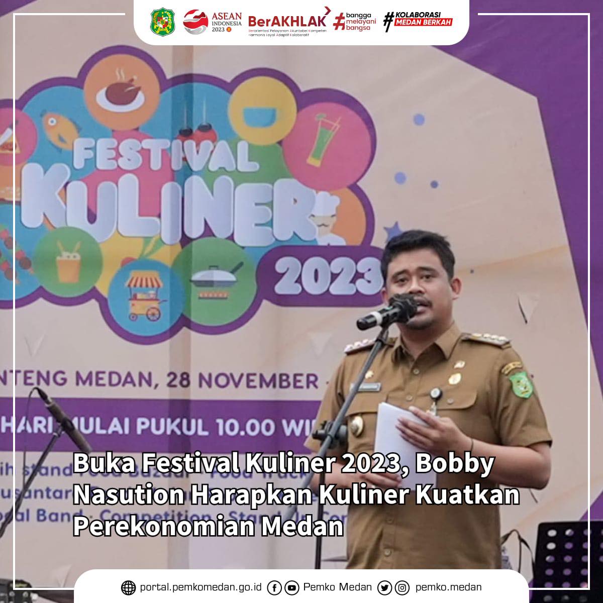 Buka Festival Kuliner 2023, Bobby Nasution Harapkan Kuliner Kuatkan Perekomonian Medan